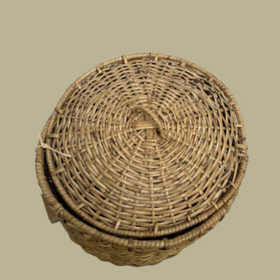 Cane Basket with Lid